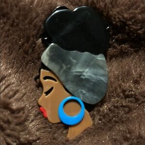 Beautiful Brown Girl 3-D Acrylic Statement Brooch